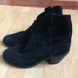 Ash black suede ankle boots